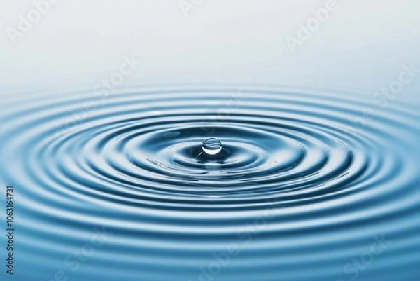 Fototapeta Tranquil Water Ripple: Serenity and Calmness Captured in a Single Droplet's Movement