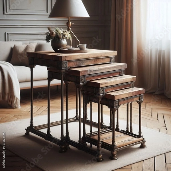 Obraz Nest of Tables Three tables of descending size that nest togethe