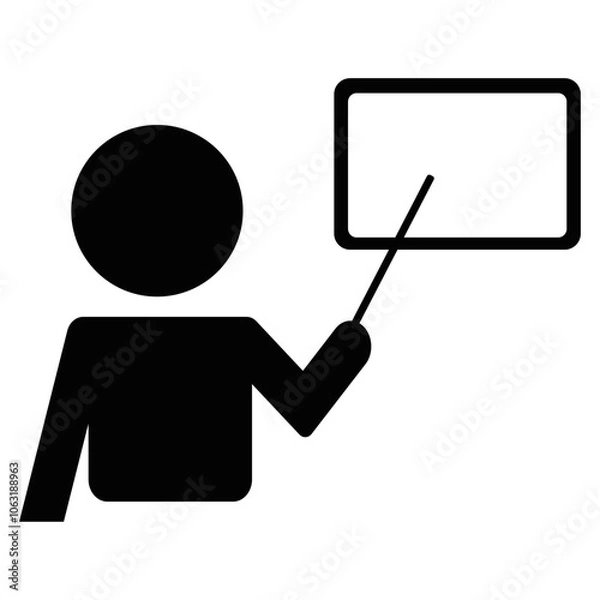 Obraz ピクト「ボードで解説、教える先生・講師」