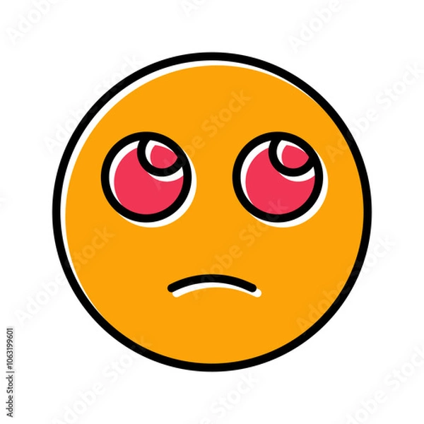 Fototapeta Face with Rolling Eyes Vector Icon