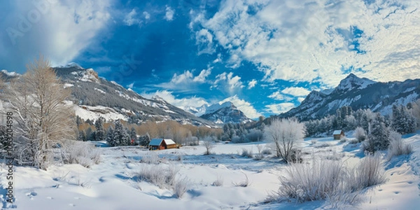 Fototapeta snow covered mountains