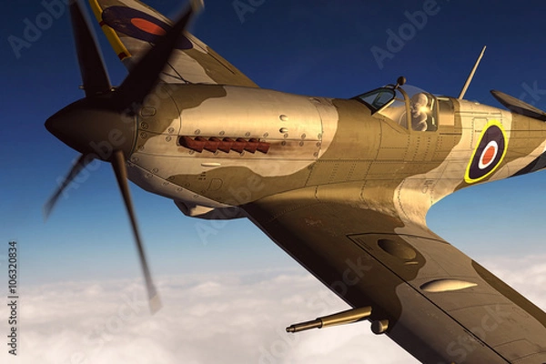 Fototapeta Supermarine Spitfire 3D rendering