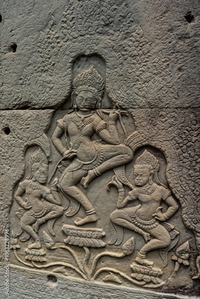 Fototapeta アンコール王朝に残された石像やレリーフ　アンコール・トム