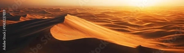Obraz Golden Hour Sand Dunes in a Vast Desert Landscape
