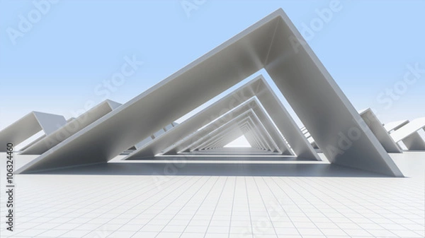 Fototapeta White abstract architecture construction