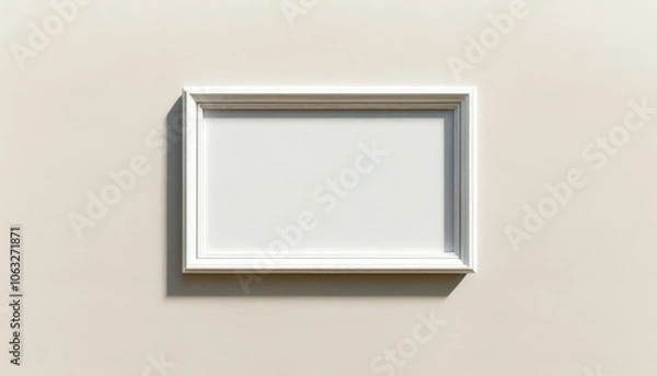 Fototapeta Blank picture frame on a cream-colored background