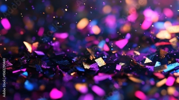 Fototapeta A close-up shot of colorful confetti