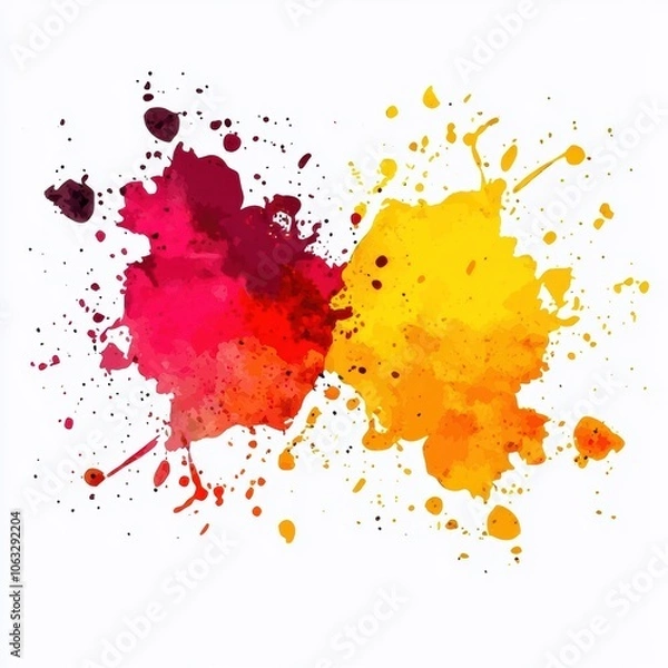 Fototapeta Vibrant Watercolor Splash in Abstract Style White Background