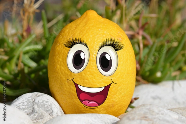 Obraz Smiley en forme de citron souriant