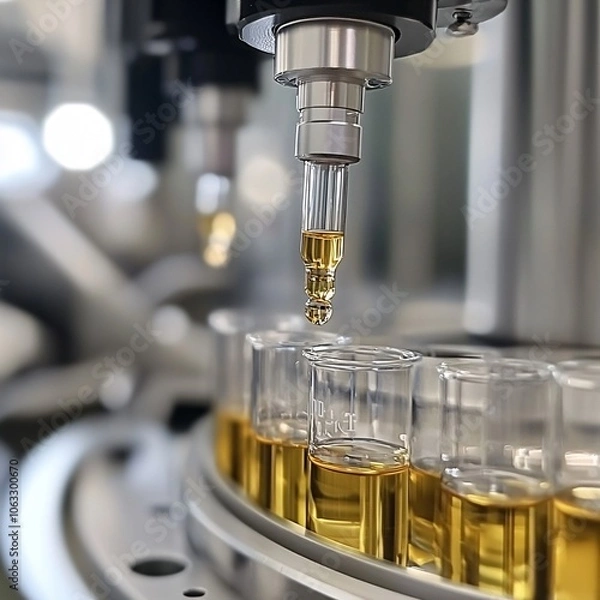 Fototapeta High-Precision Oil Sample Collection in Laboratory