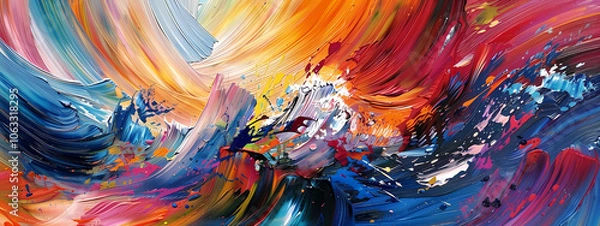 Fototapeta Abstract swirls of vibrant colors create a dynamic and energetic scene, showcasing the beauty of expressionist art.