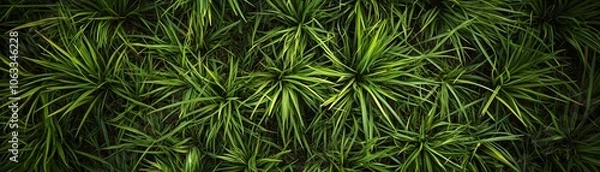 Obraz A Close-Up View of Lush Green Grass Blades