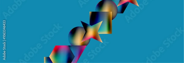 Fototapeta Fluid color geometric shapes abstract background. Vector Illustration For Wallpaper, Banner, Background, Card, Book Illustration, landing page