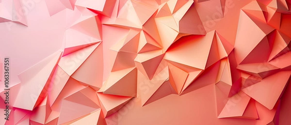 Fototapeta Paper cut water wave shapes style sea pattern, Modern origami design template, Abstract 3D background of soft waves in pink colors