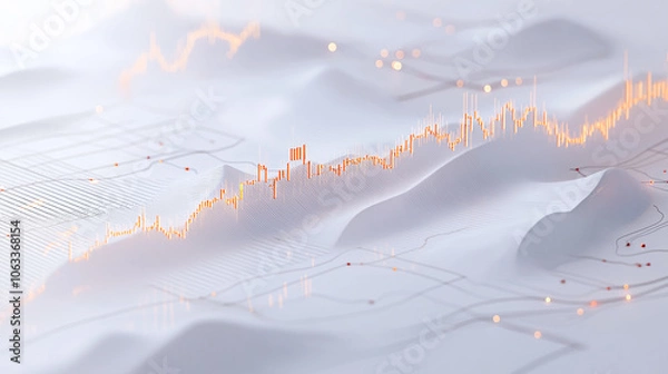 Fototapeta Abstract 3D Financial Data Landscape