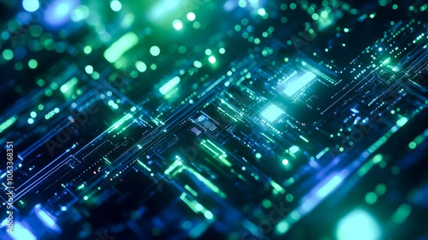 Fototapeta Futuristic Digital Circuit Board