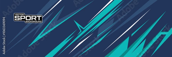 Fototapeta Abstract sporty background. Abstract racing graphic design, vector design for vehicle wrap, jersey, gamer, esport, racing car, rally, and adventure ready to print.