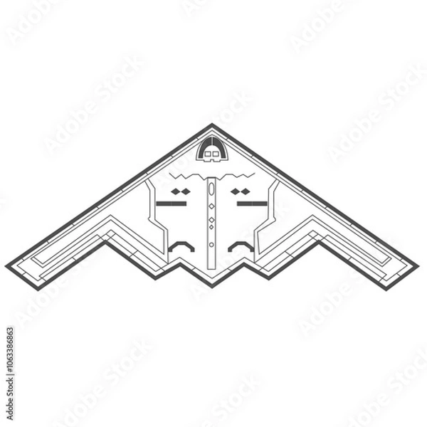Fototapeta Combat aircraft, strategic bomber of the US Air Force icon