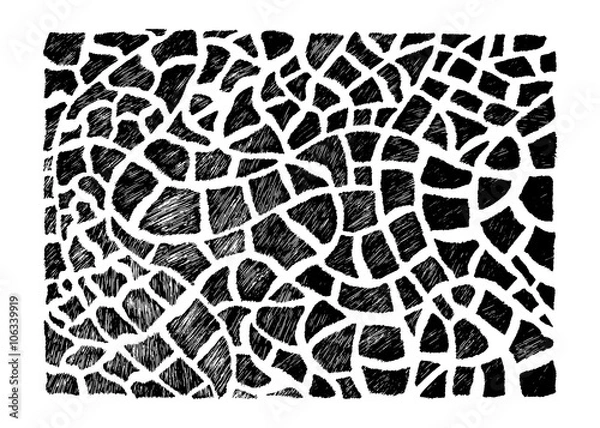 Obraz Stock vector hand drawn abstract animal skin imitation print pat