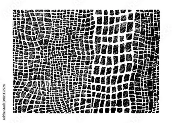 Obraz Stock vector hand drawn abstract animal skin imitation print pat