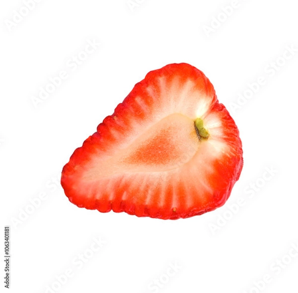 Fototapeta strawberries cut of , half on transparent png