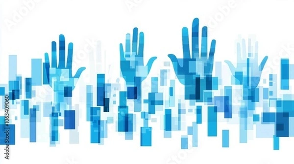 Fototapeta Creative Business Concept with Hands and Abstract Design
