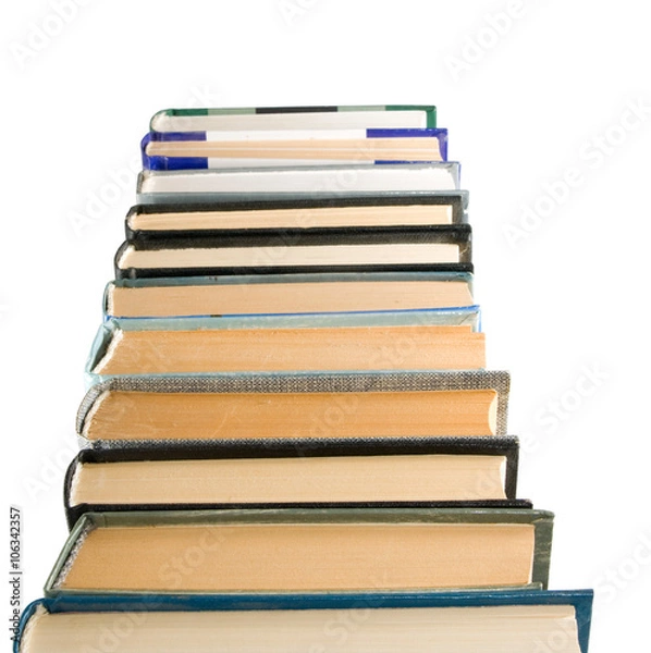 Fototapeta isolated image of many books close up