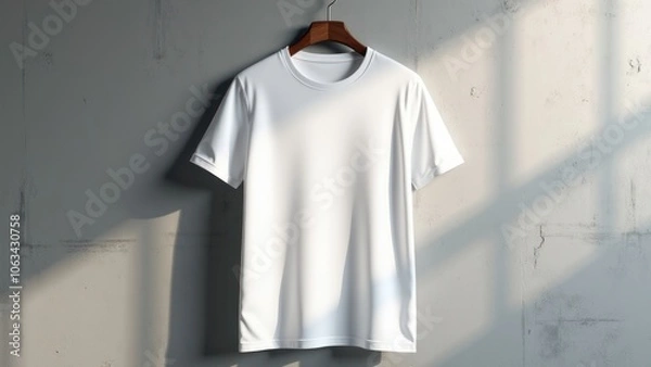 Fototapeta A white t shirt hangs on the wall