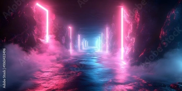 Fototapeta Neon Dreams  futuristic background graphics for dynamic designs
