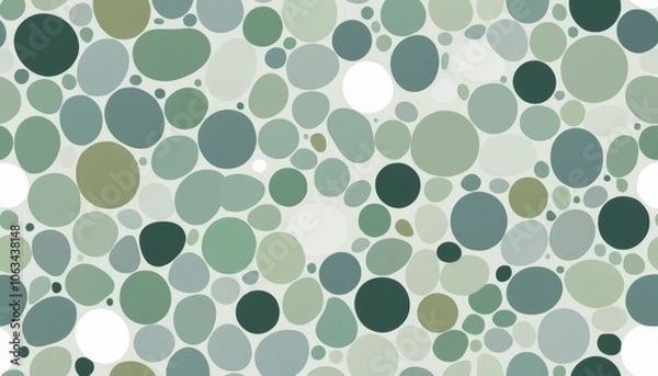 Fototapeta Yeast cells in abstract pattern with green and gray colors for decorative and scientific purposes