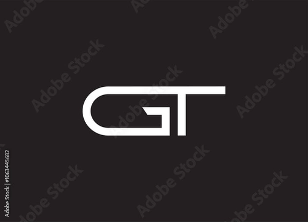 Obraz GT letter logo and initial logo design
