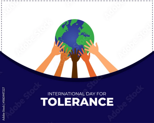 Fototapeta International Day for Tolerance. 16 November. Holiday concept. Template for background with banner, poster and card. Vector illustration.