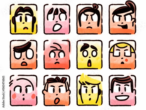 Fototapeta Expressive Characters. Generative AI