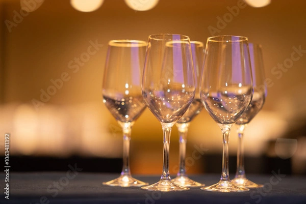 Fototapeta empty glasses on table