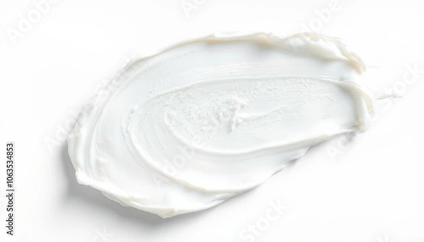 Fototapeta Cream smears on white background.