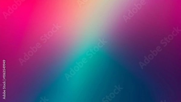Obraz Neon magenta to deep teal flat gradient with a soft center fade. Created with generative AI technology