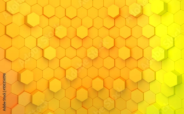 Fototapeta Abstract of hexagons random level color background. 