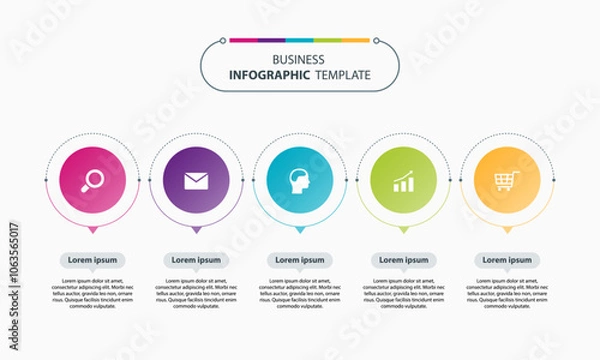 Fototapeta flat vector business infographics element design template. creative timeline template layout for presentation concept. colorful.

