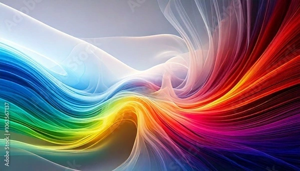 Obraz 幻想的なエネルギーが空間を満たすかのような、未来的で神秘的な抽象アート