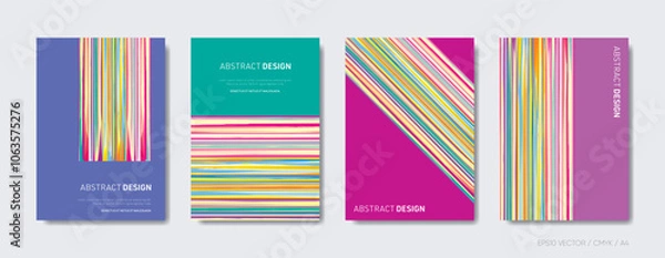 Fototapeta Retro abstract brochure cover design template set