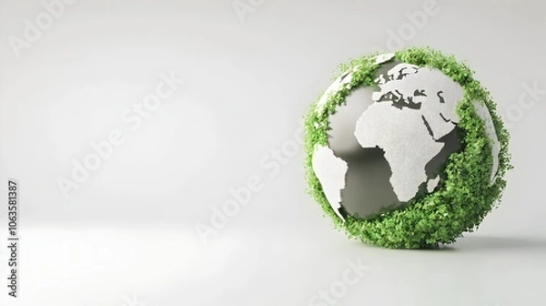 Fototapeta Conceptual Globe with Green Technology Symbols for Net Zero Emissions and Climate Action