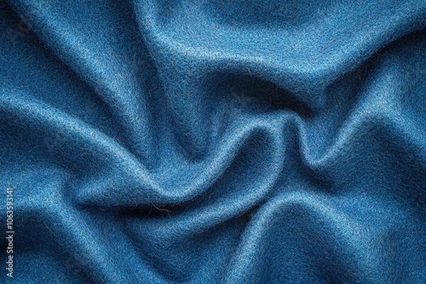 Obraz Blue felt background, flat surface, high resolution, textured background, blue felt material