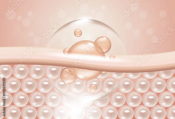 Obraz 3D Collagen Skin Serum and Vitamins goes down to soft skin tone. 3d illustration