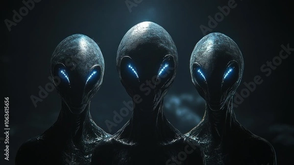 Fototapeta Mysterious Alien Creatures in the Dark