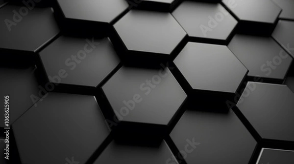 Obraz Black hexagon abctract background
