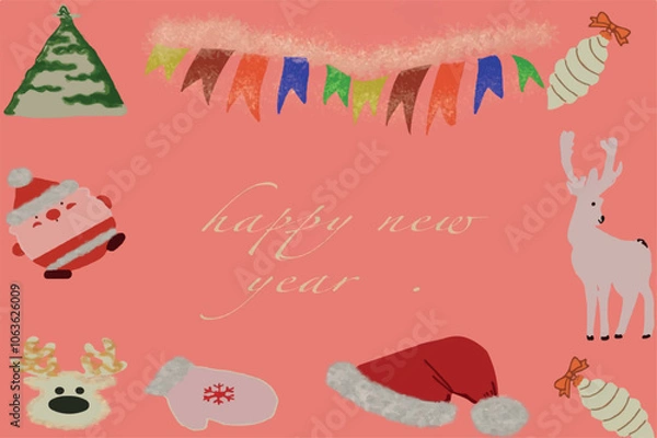 Obraz vector graphics on the theme of Happy New Year.