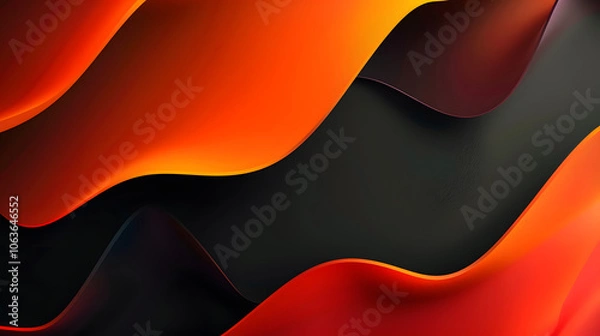 Obraz abstract orange and black wave background