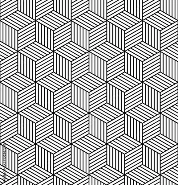 Fototapeta Vector seamless texture. Modern abstract background. Repeated monochrome pattern of blocks.
