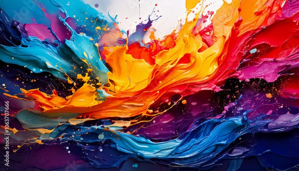 Fototapeta Abstract bright colorful floating texture, creative flow