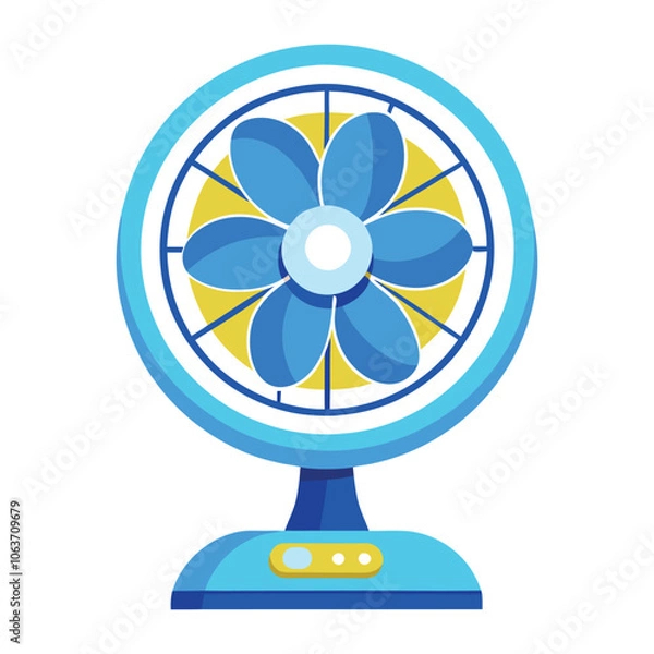 Fototapeta vector desk fan on white background